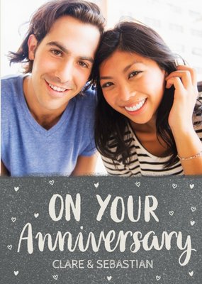 Sweet Sentiments On Your Anniversary Photo Upload Card