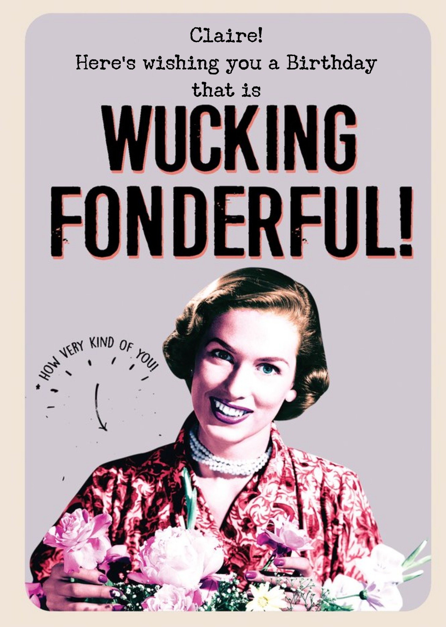 Moonpig Funny Birthday Card - Here's Wishing You A Birthday That Wucking Fonderful