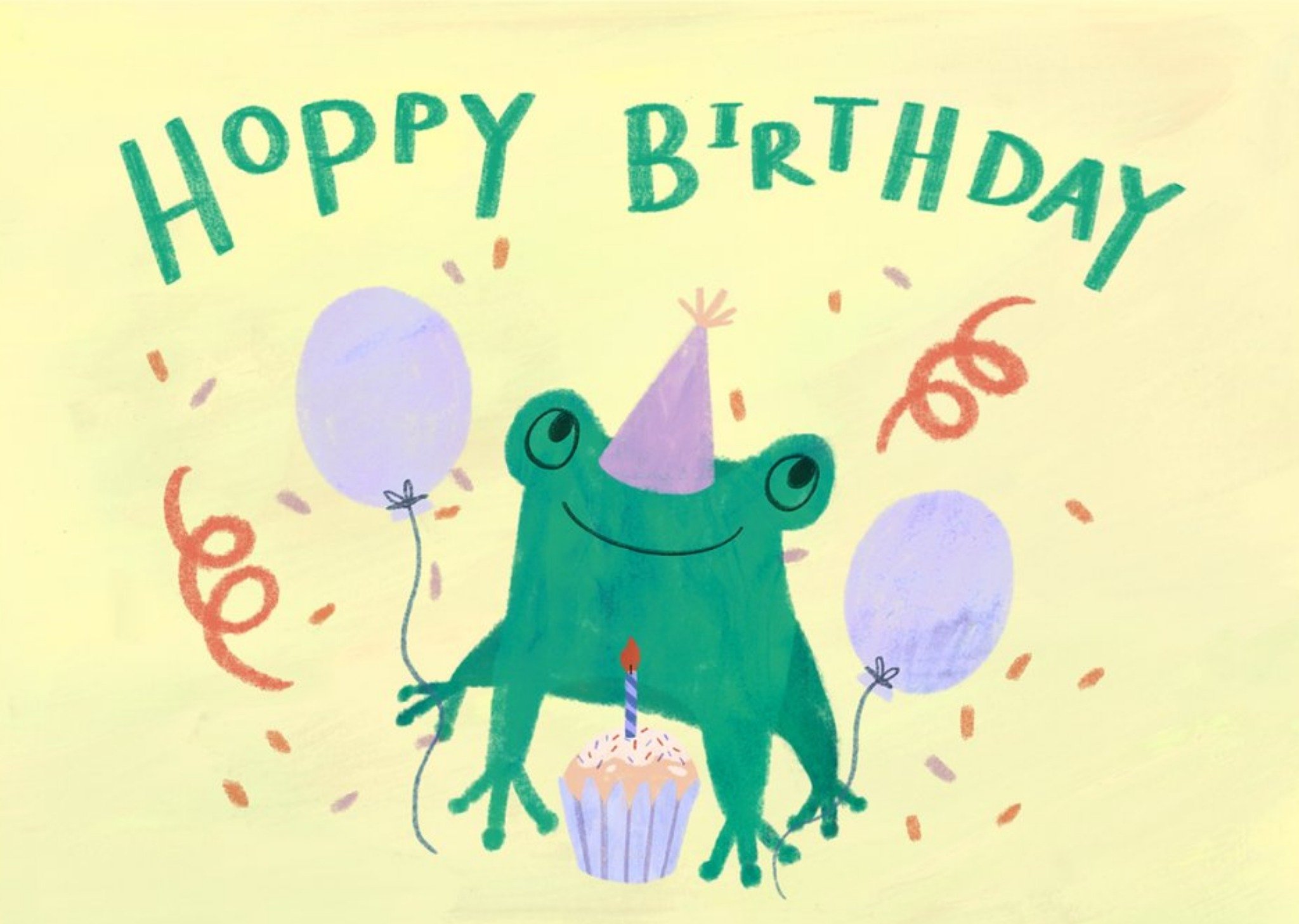 Moonpig Cute Illustrated Frog Hoppy Birthday Card