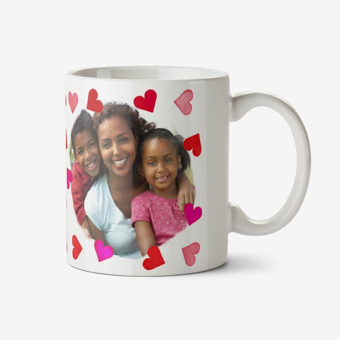 Red and Pink Hearts Photo Upload Mug