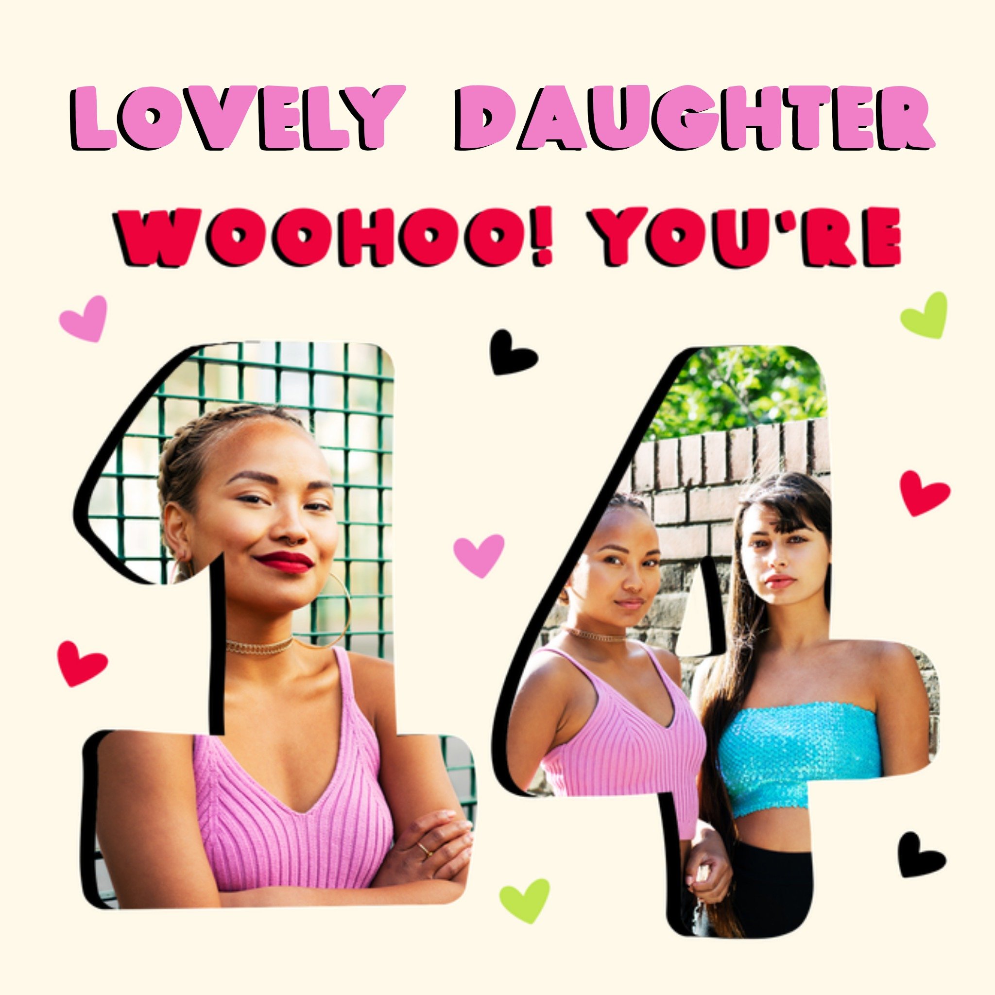 Moonpig Lovely Daughter Woohoo You Are 14 Photo Upload Birthday Card