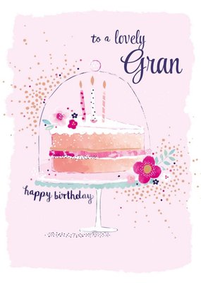 Hotchpotch Illustrated Pink Grandmother Floral Birthday Card