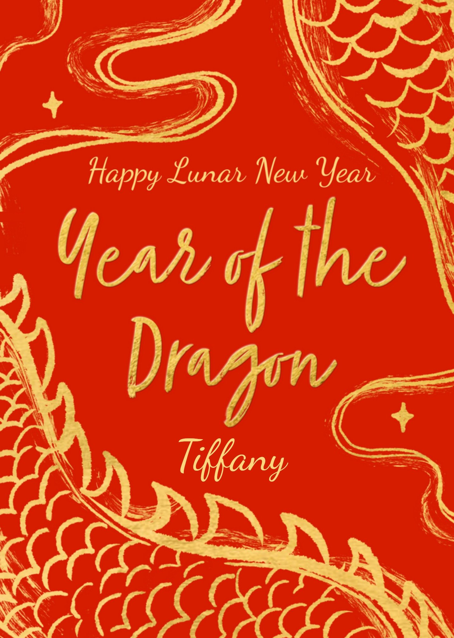 Moonpig Traditional Year Of The Dragon Happy Lunar New Year Card, Large
