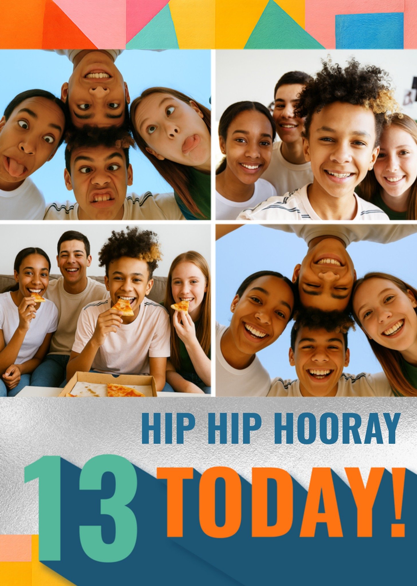 Moonpig Hip Hip Hooray 13 Today Photo Upload Birthday Card