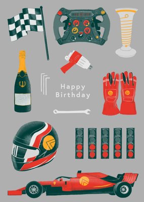 Motorsport Racing Birthday Card