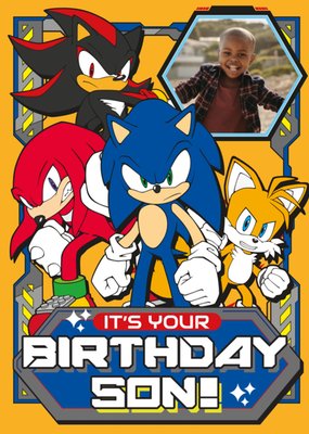 Sega Sonic the Hedgehog It's Your Birthday Son Photo Upload Card