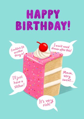 Funny Slice Of Cake Birthday Card