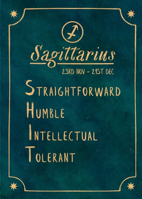 Funny rude horoscope birthday card - Sagittarius