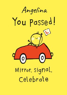 GUK Bright Illustrated Car Passed Driving Test Card