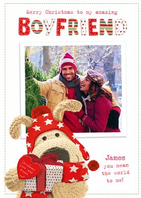 Boofle Boyfriend Christmas Photo Upload Card