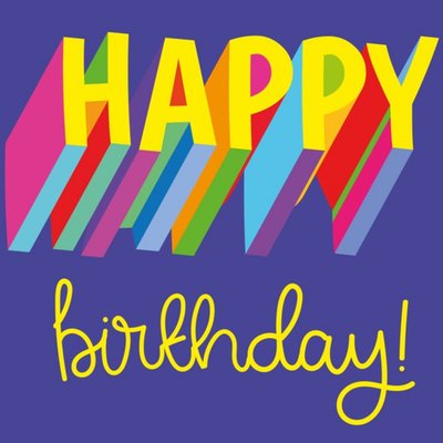 BetiBabs Bright Typographic Birthday Card