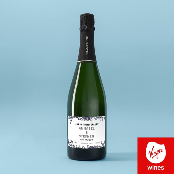 Personalised Happy Anniversary Champagne 75cl