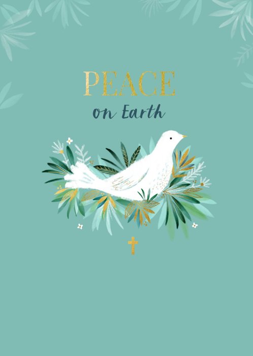 Peace On Earth Illustrated Dove Christmas Card