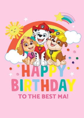 Paw Patrol Rainbow Best Ma Birthday Card