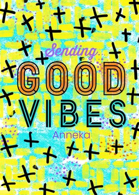 Sending Good Vibes Personalised Greetings Card