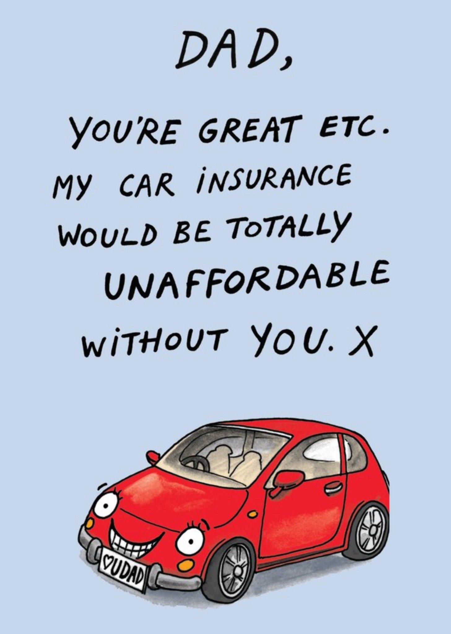 Moonpig Cardinky Cartoon Illustration Funny Cheeky Father's Day Car Card