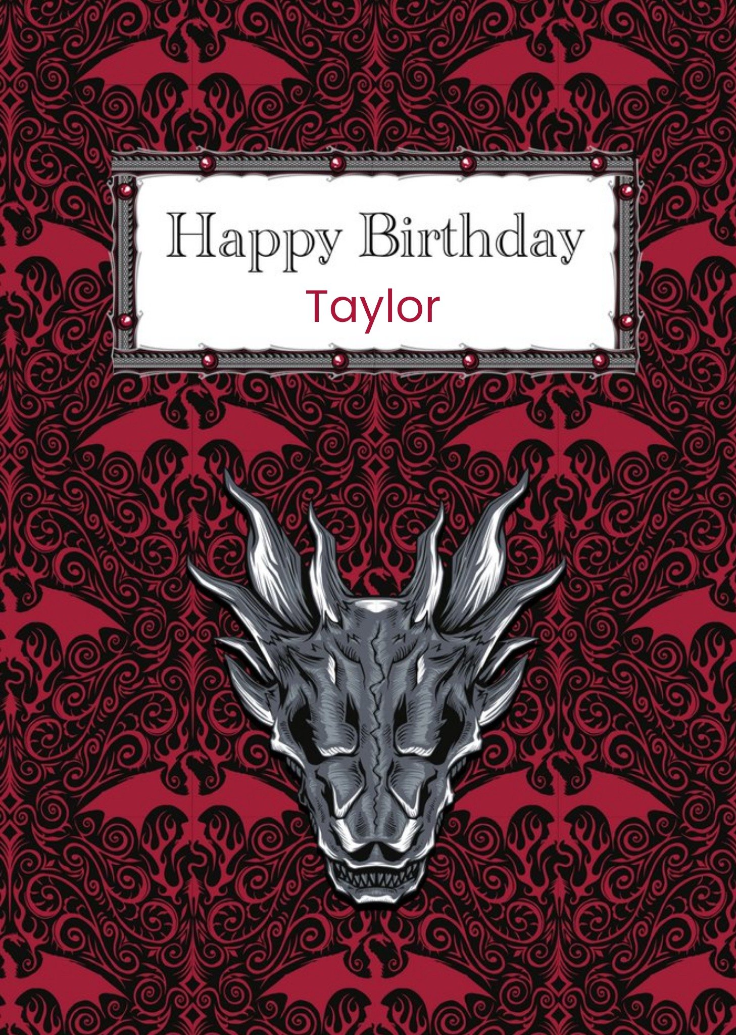 Game Of Thrones House Of The Dragon Personalised Birthday Card