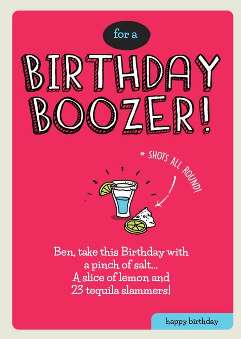 For a Birthday Boozer Personalised Happy Birthday Card