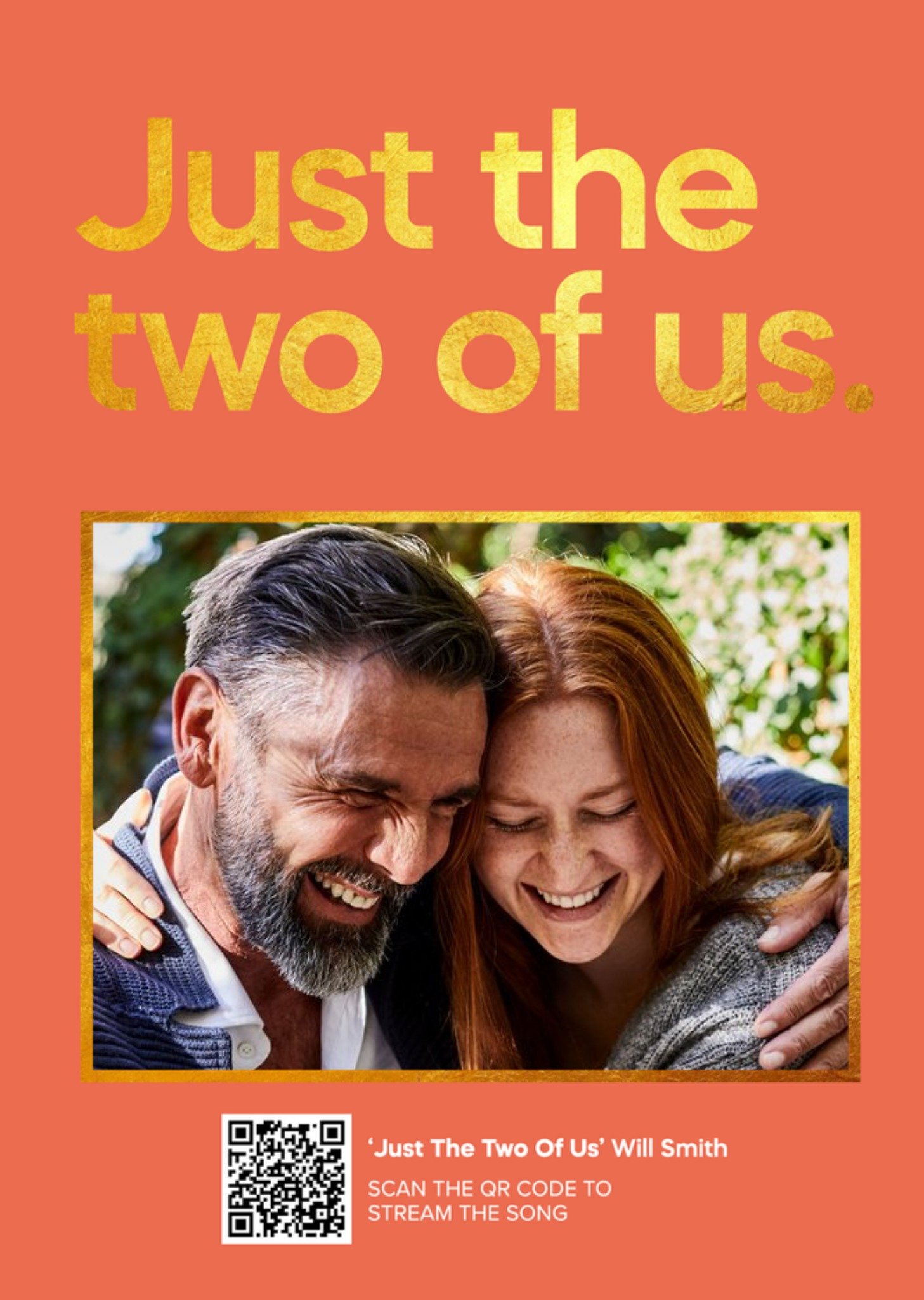 Moonpig Just The Two Of Us Typographic Photo Upload Father's Day Card