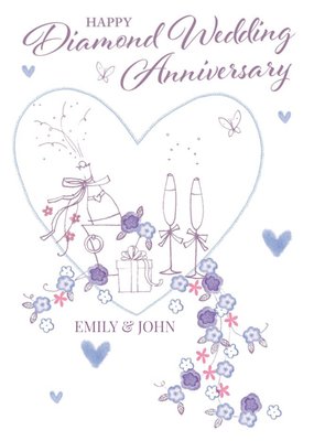 Anniversary Card - Happy Diamond Wedding Anniversary