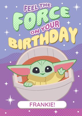 Star Wars The Mandalorian Grogu Feel The Force On Your Birthday Card
