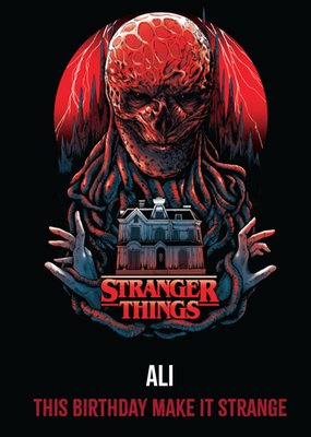Stranger Things Vecna And Creel House Birthday Card