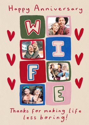 Making Life Less Boring Photo Upload Wife Anniversary Card