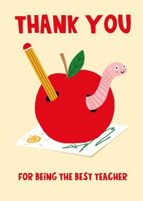 Thank You For Being The Best Teacher Illustrated Card