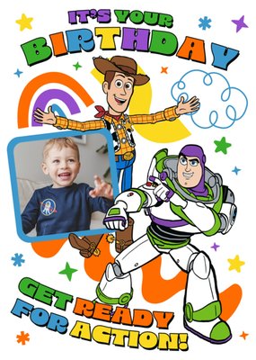 Toy Story It's Your Birthday Get Ready For Action Photo Upload Card