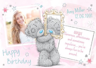 Me To You Tatty Teddy Gemini Zodiac Happy Birthday Photo Card