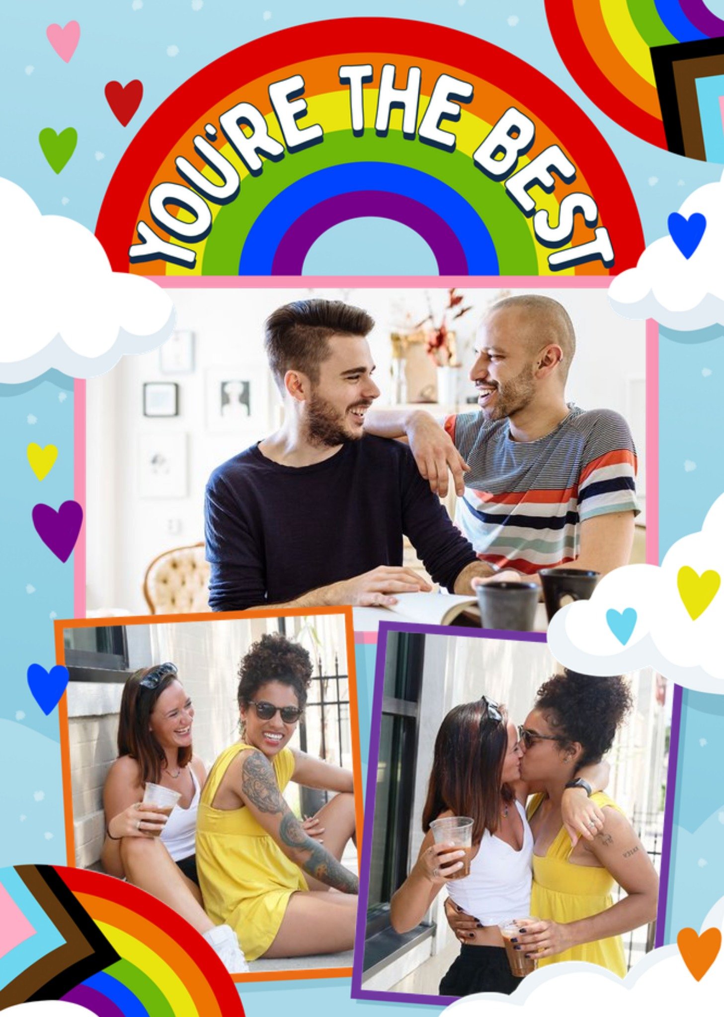 Moonpig You're The Best Rainbow Photo Upload Card