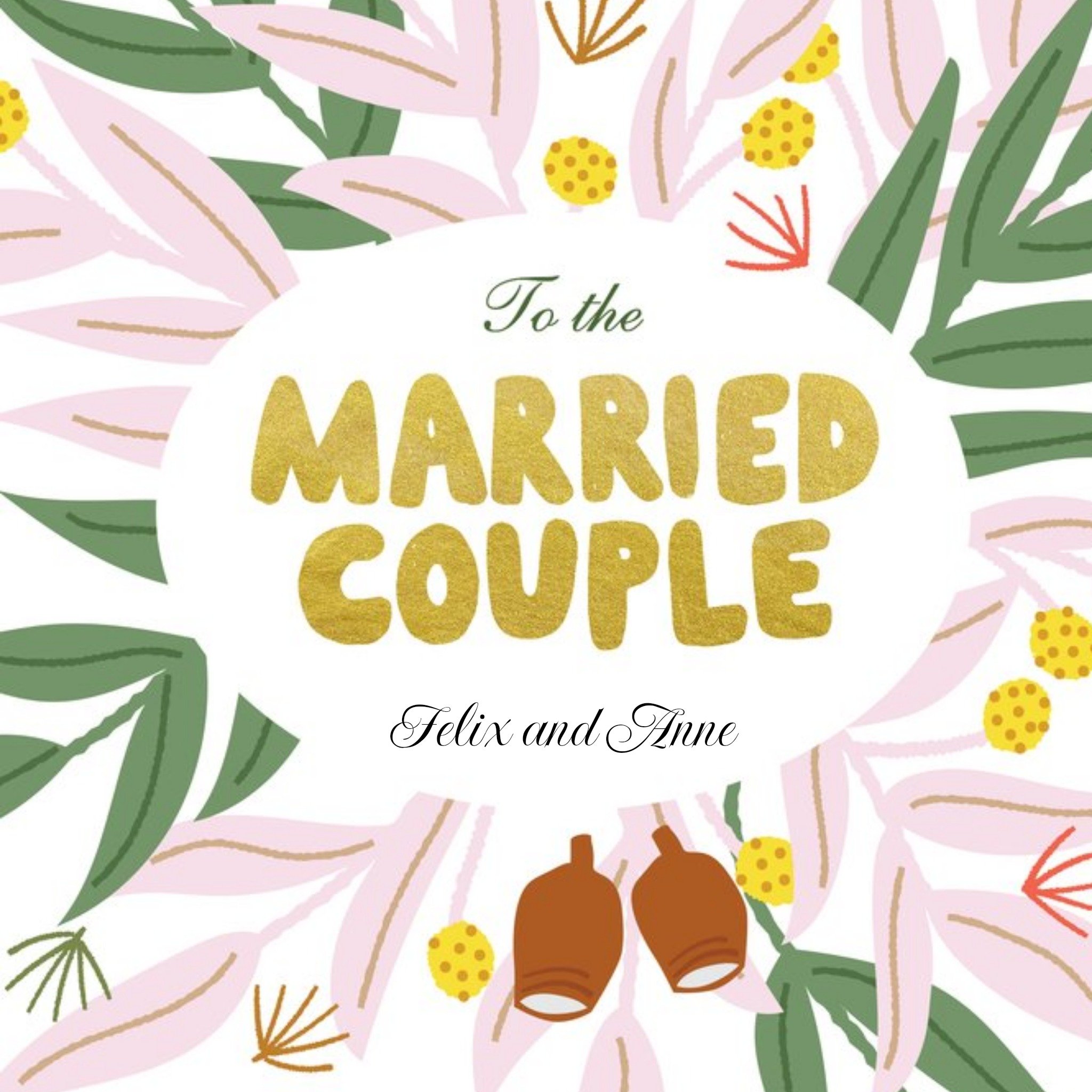 Moonpig Beck Ng Floral Wedding Card