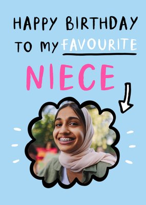 Happy Birthday To My Favourite Niece Photo Upload Card