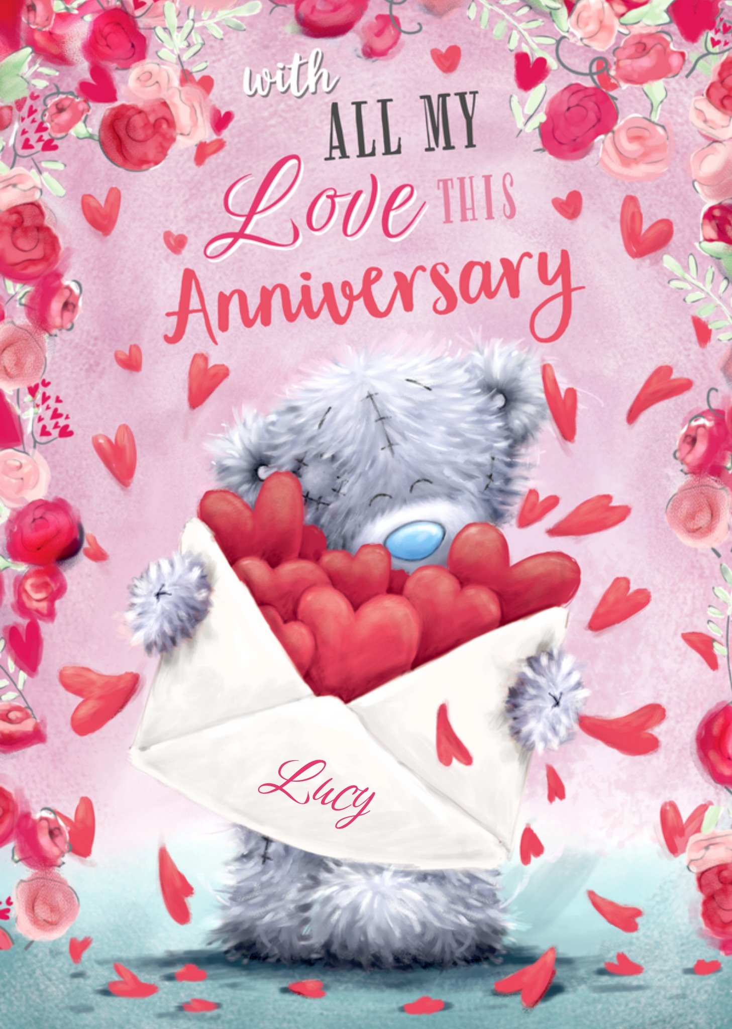 Me To You Tatty Teddy All My Love Anniversary Card, Large