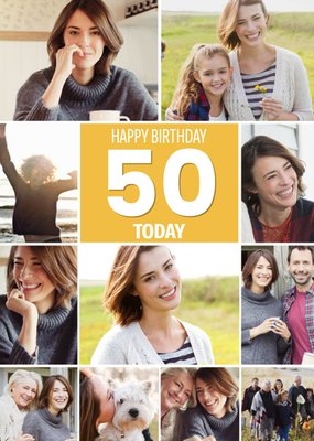 50 Today Happy Birthday Multi Photo Upload Birthday Card