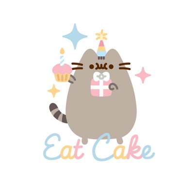 Pusheen Eat Cake Birthday Card