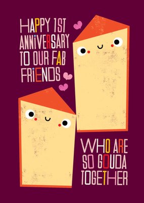 Kate Smith Co. Gouda Together 1st Anniversary Card
