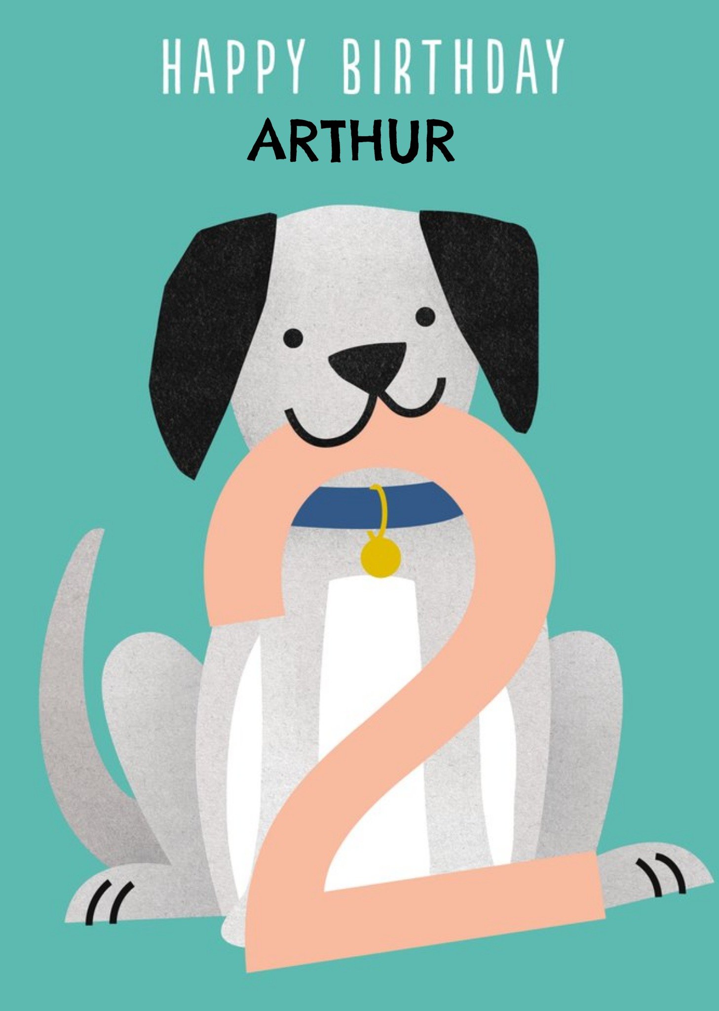Moonpig Cute Illustration Of A Dog Happy 2nd Birthday Card