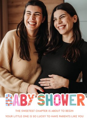 Typographic Baby Shower Photo Upload Card