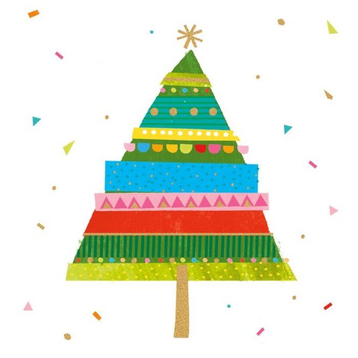 Illustration Of A Colourful Christmas Tree Christmas Card