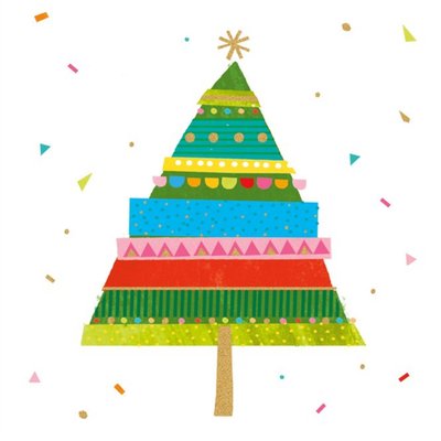 Illustration Of A Colourful Christmas Tree Christmas Card