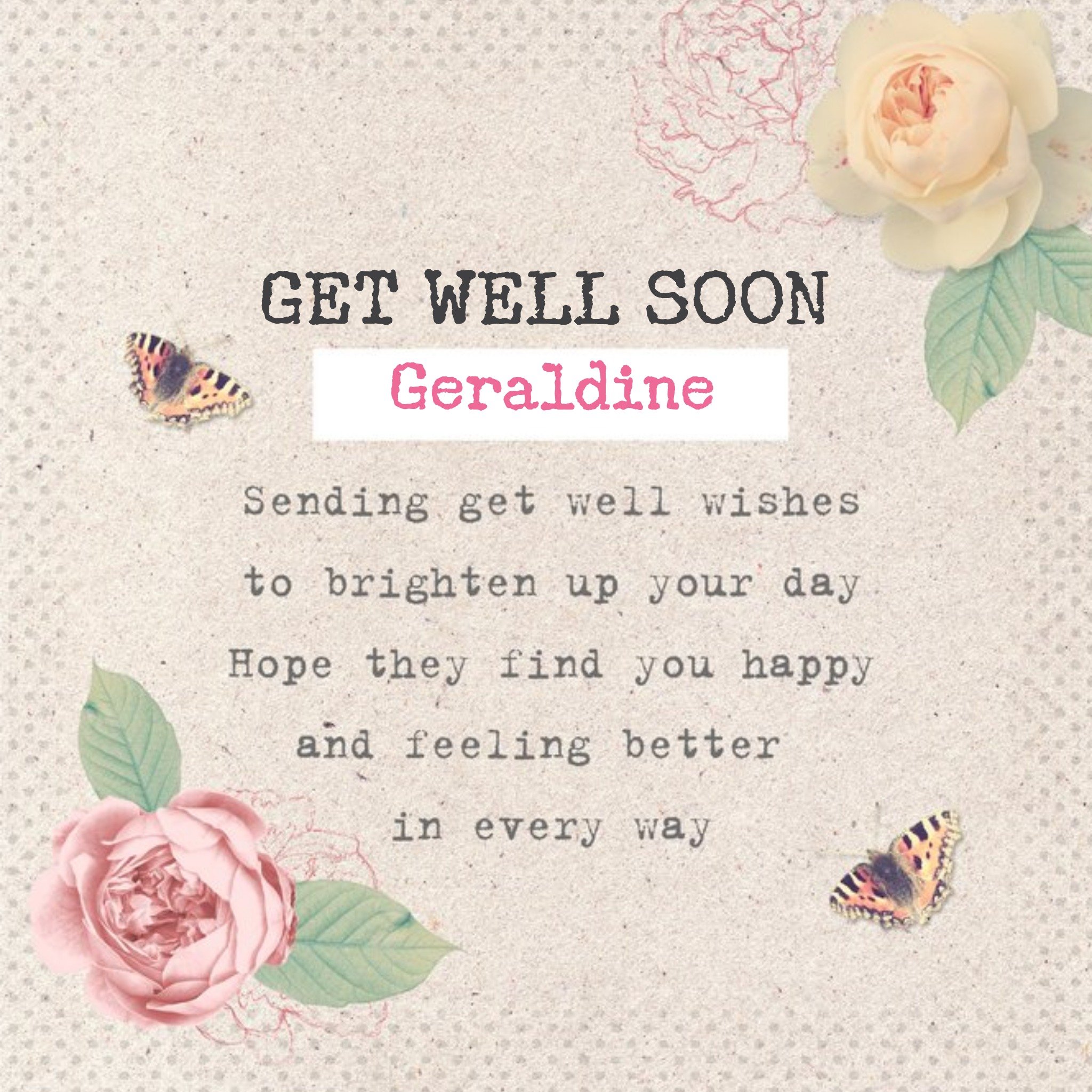 Moonpig Roses Brighten Your Day Personalised Get Well Soon Card