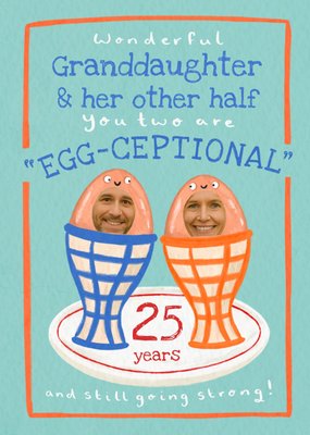 You Two Are Egg Ceptional Photo Upload Anniversary Card