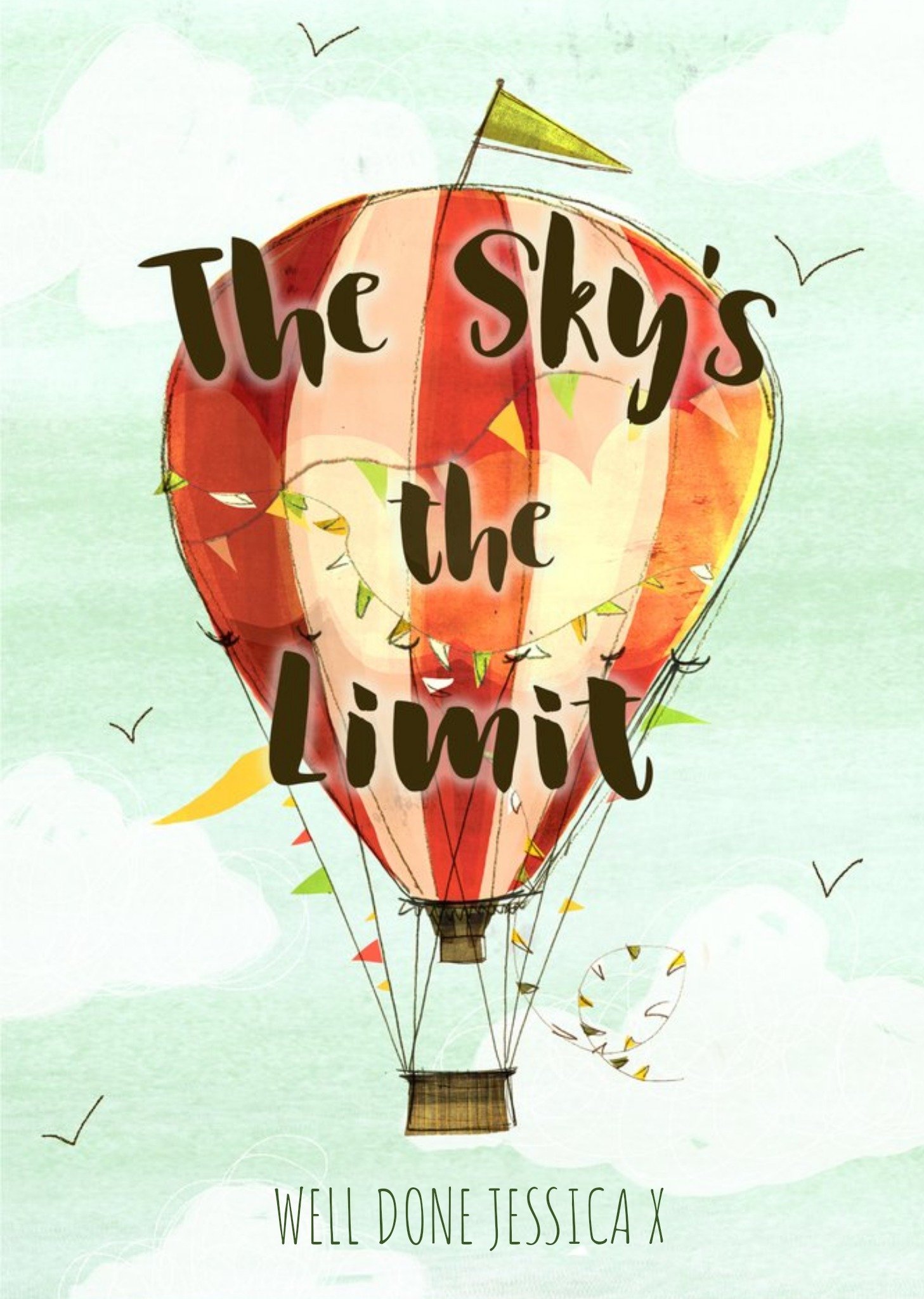 Moonpig Exam Congratulations Card - The Sky's The Limit