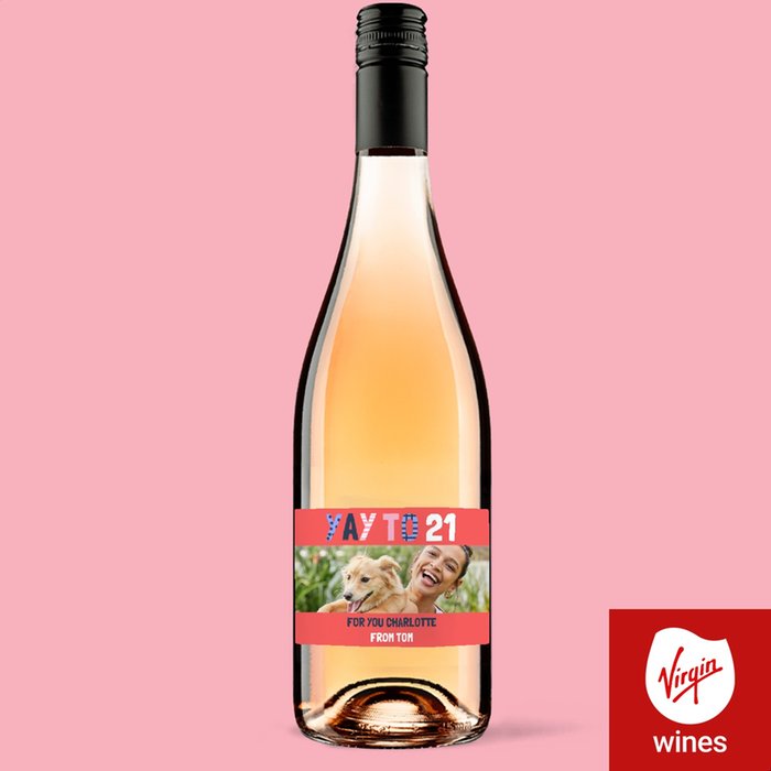 Personalised Photo 21st Rose Wine 75cl
