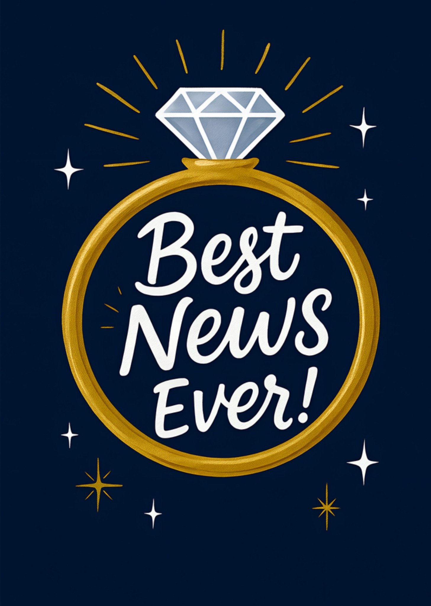 Moonpig Best News Ever Engagement Ring Card