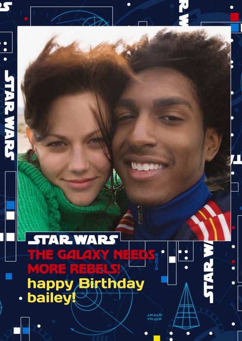 Star Wars Episode 9 The Rise of Skywalker Rebels personalised photo upload birthday card