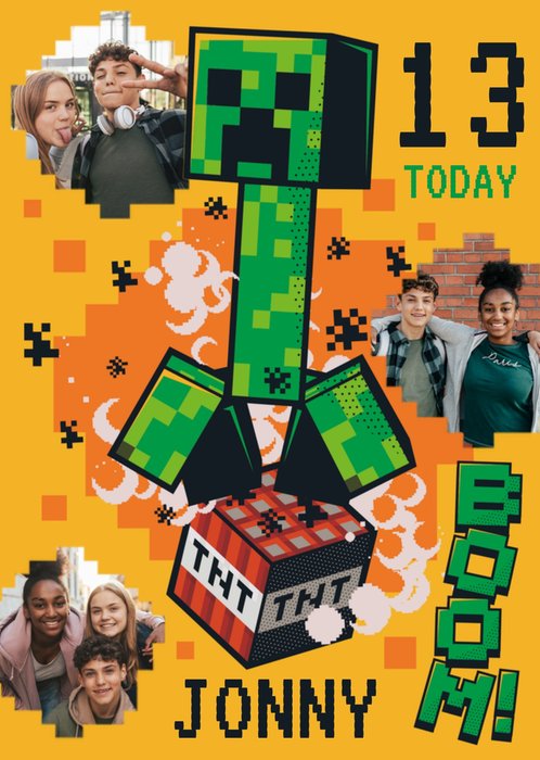 Minecraft Photo Upload Birthday Card