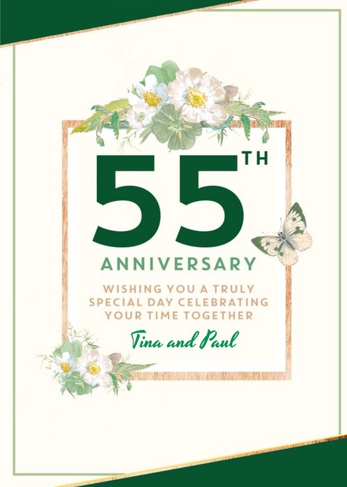 Traditional 55th Anniversary card, Wishing you a truly Special Day