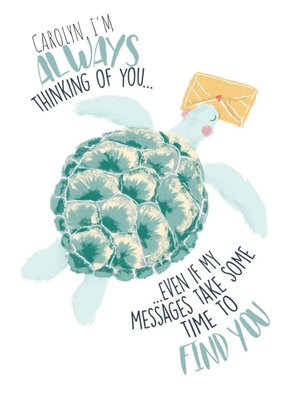 Swimming Turtle Im Always Thinking Of You Card